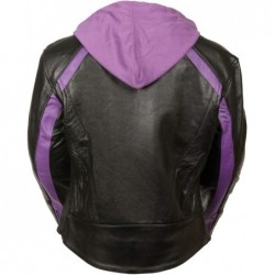 Milwaukee Leather King Damen Streifen Jacke,violett