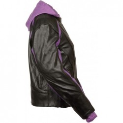 Milwaukee Leather King Damen Streifen Jacke,violett