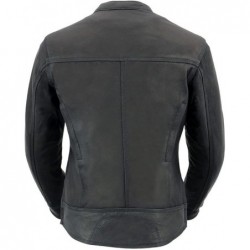 Milwaukee Leather Damen-Jacke Scooter,Leder, belüftet,leicht,Schwarz