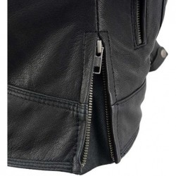 Milwaukee Leather Damen-Jacke Scooter,Leder, belüftet,leicht,Schwarz