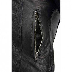 Milwaukee Leather Damen-Jacke Scooter,Leder, belüftet,leicht,Schwarz