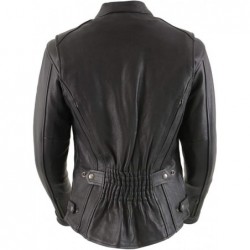 Milwaukee Leather Damen-Motorradjacke, belüftet, Leder,Schwarz