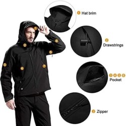 FREE SOLDIER Herren Winterjacke Military Softshell Jacken Outdoor Fleecefutter