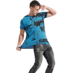 RONOMO Herren modell Krawatte färben t-shirt freizeit gereinigt t-shirt  Größen:L